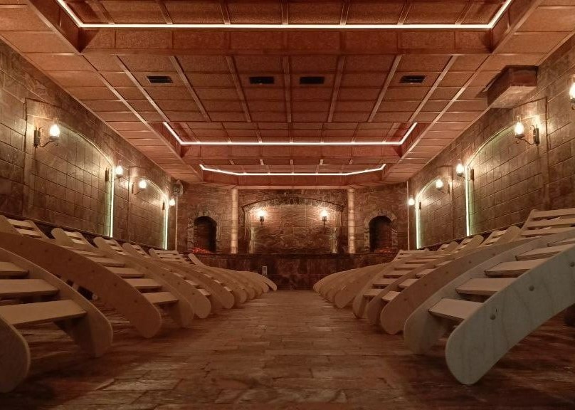 Спелеокамера из пилёного и прессованного сильвинита ( Пансионат Шексна, г. Сочи)